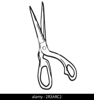 Doodle stationery scissor icon in vector. Hand drawn scissor icon in vector. Scissor doodle illustration Stock Vector