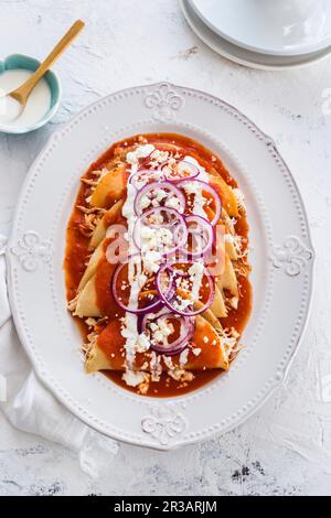 Chicken entomatadas Stock Photo