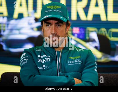 Mtl Example Formulas Aston Martin driver Fernando Alonso of Spain reacts during a press ...