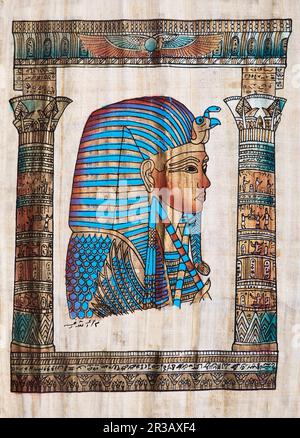 Old egyptian papyrus. ancient egyptian parchment Stock Photo