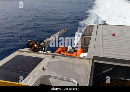 On the ferry from La Gomera to Tenerife. Stock Photo