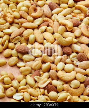 Roasted and salted nut mix (filling the picture) Stock Photo