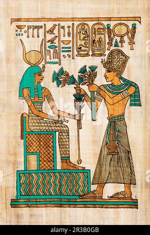Old egyptian papyrus. ancient egyptian parchment Stock Photo