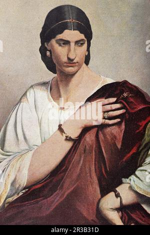 Portrait of a Roman woman, Vintage illustration, after Anselm Feuerbach Stock Photo