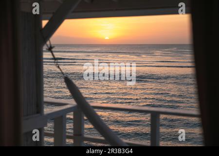 Scenic view of sea at sunset Stock Photo