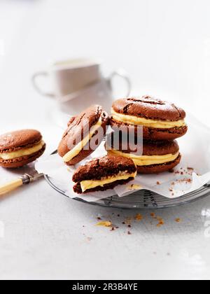 Cream filled Macarons Stock Photo