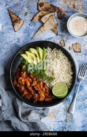 Vegan vegetable chilli bowl Stock Photo