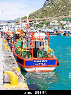 Small Fishing Boats in Kalk Bay Harbour Stock Photo