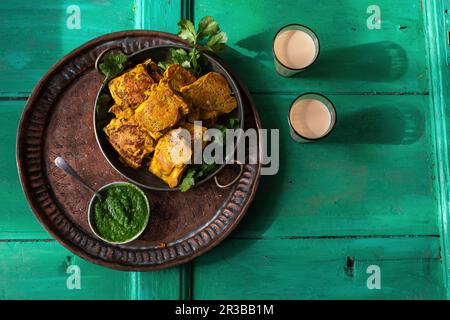 Bread in batter (Pakora, India) Stock Photo