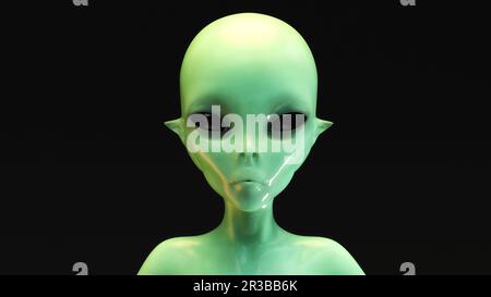 Artistic 3D Illustration of an Alien Face Stock Photo - Alamy