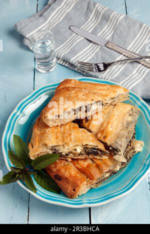 Spanakopita - Greek spinach pie Stock Photo