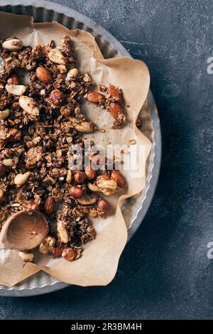 Homemade granola with nuts Stock Photo