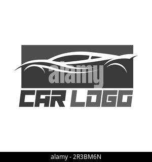 Auto car logo design with concept sports car vehicle icon silhouette.Vector illustration design template. Stock Vector