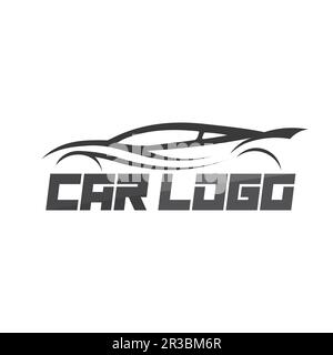 Auto car logo design with concept sports car vehicle icon silhouette.Vector illustration design template. Stock Vector