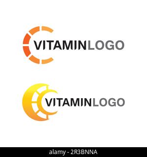 vitamin c logo vector design vector icon health nutrition Stock Vector