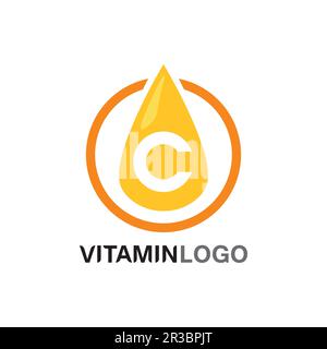 vitamin c logo vector design vector icon health nutrition Stock Vector