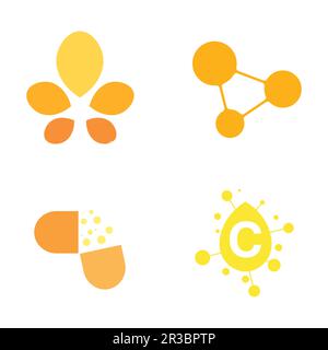 vitamin c logo vector design vector icon health nutrition Stock Vector