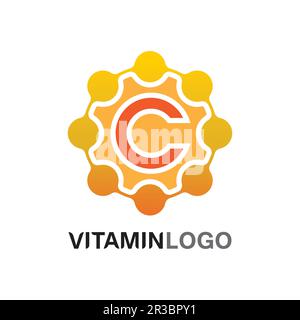 vitamin c logo vector design vector icon health nutrition Stock Vector