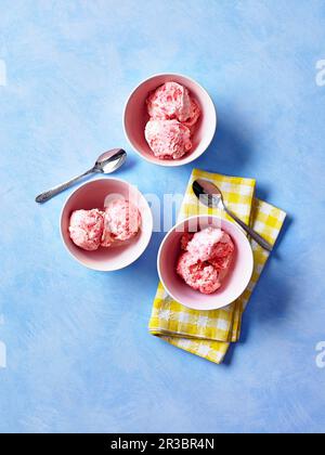 Strawberry ripple ice cream Stock Photo