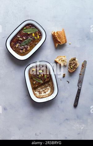 Poultry liver terrine Stock Photo