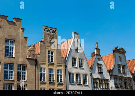 Gabled houses at the Prinzipalmarkt MÃ¼nster Stock Photo