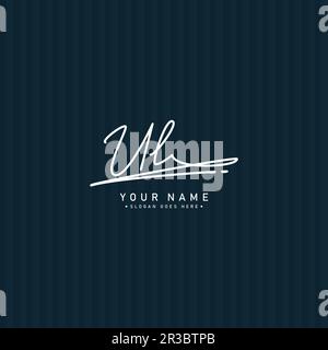 UL Simple Signature Logo - Handwritten Vector Template for U and L Logo Stock Vector