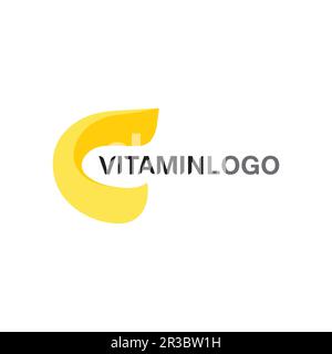 vitamin c logo vector design vector icon health nutrition Stock Vector