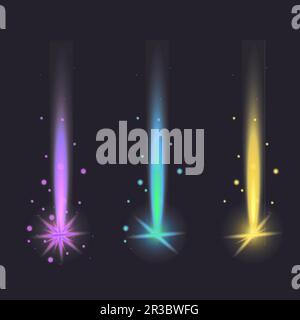 flashes of light white glitter explosion futage vector purple blue green yellow  blue yellow Stock Vector