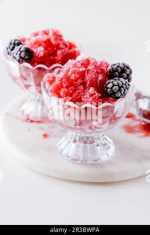 Blackberry strawberry granita Stock Photo