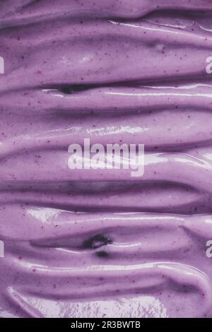 Blueberry coconut yoghurt swirls (close up, full frame) Stock Photo