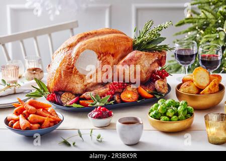 Turkey Christmas Dinner Stock Photo