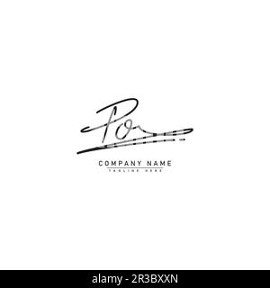 PO Handwritten Signature logo - Vector Logo Template for Beauty, Fashion and Photography Business Stock Vector