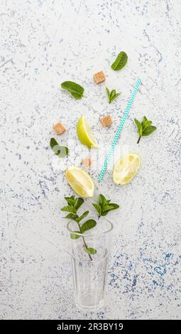 Mojito ingredients flatlay Stock Photo