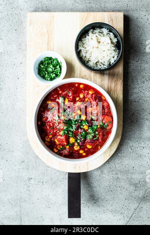 Simple Chilli con Carne with chocolate Stock Photo