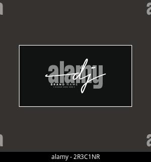 Initial Signature Logo for Letter DJ - Vector Logo Template in Handwritten Signature Style Stock Vector