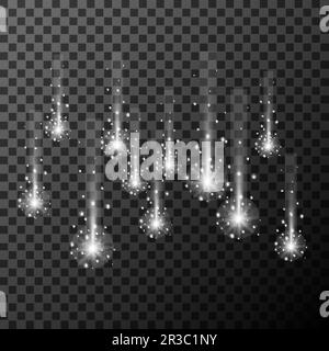 meteorite comet star brilliance and flash white vector Stock Vector