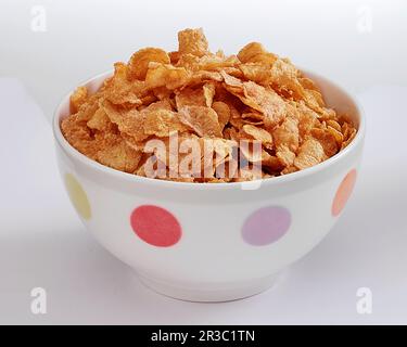 Corn flakes cereal in a bowl Stock Photo