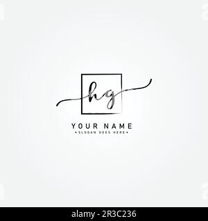 HG Handwritten Signature logo - Vector Logo Template for Beauty, Fashion and Photography Business Stock Vector