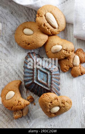 Almond flour cookies with whole almond Stock Photo