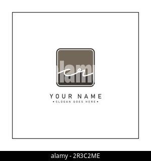 Simple Signature Logo for Alphabet CR - Handwritten Signature for Photography and Fashion Business Stock Vector