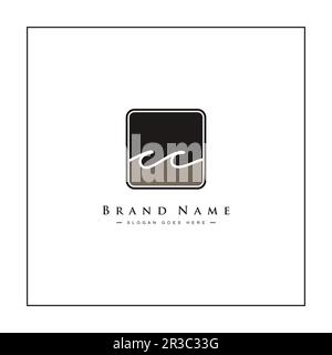 Handwritten Signature logo for Initial Letter CC - Vector Logo Template for Alphabet C Stock Vector