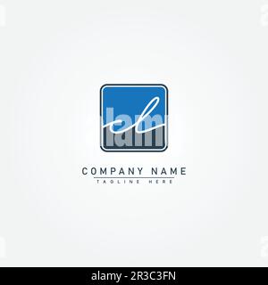 Handwritten Signature logo for Initial Letter CL - Vector Logo Template for Alphabet C and L Stock Vector