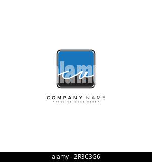 CV Initial Logo in Signature Style for Photography and Fashion Business - Hand Drawn Signature Logo Vector Stock Vector