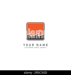 Handwritten Signature logo for Initial Letter CI - Vector Logo Template for Alphabet C and I Stock Vector