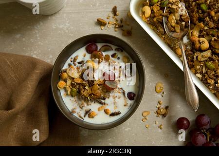 Cinnamon cricket granola Stock Photo