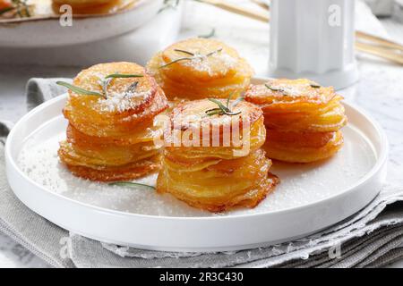 Anna pommes baked in a muffin pan Stock Photo
