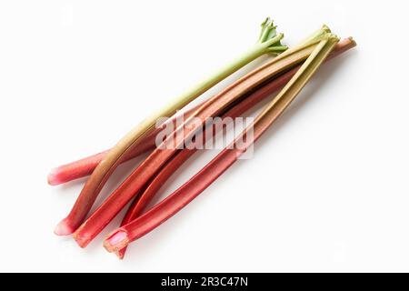 Fresh rhubarb isolated on white background Stock Photo