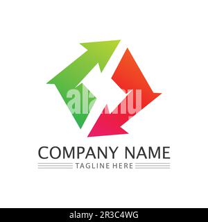 Arrow vector illustration icon Logo Template design Stock Vector
