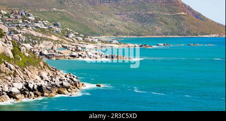 Llandudno beach and seaside town of Cape Town Stock Photo