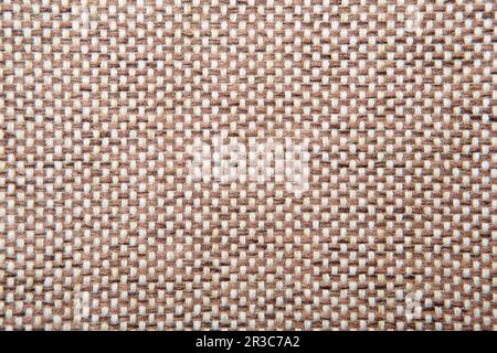 Brown checkered Rough Fabric Texture, Pattern, Background Stock Photo